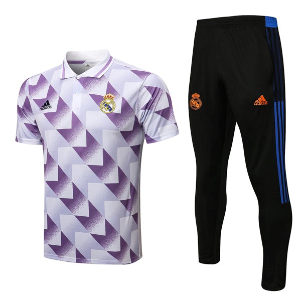 Polo Real Madrid Set Completo 22/23 Bianco Porpora